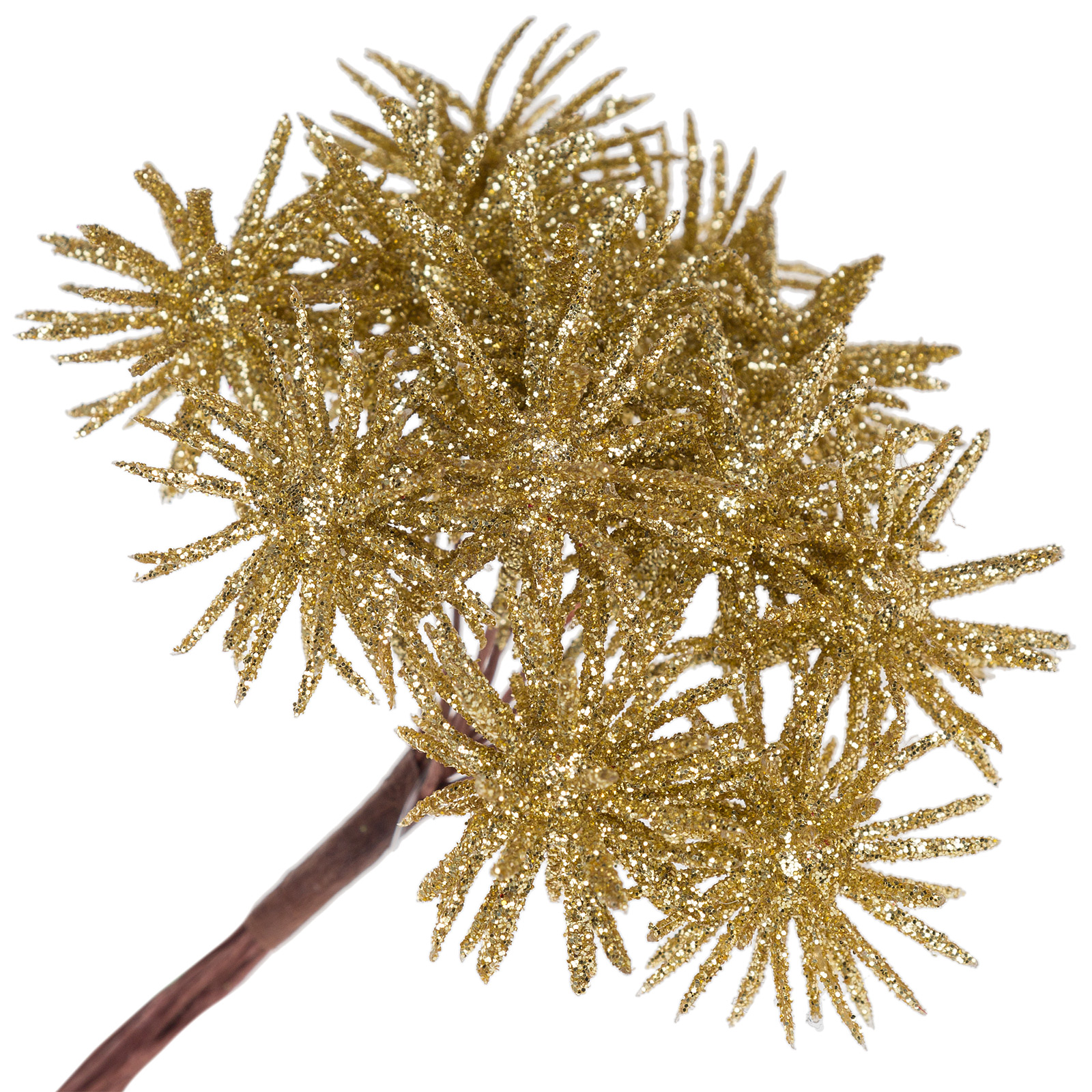 Изображение товара Снежинка искусственная на вставке пластик набор 10 шт с глиттером золотистая