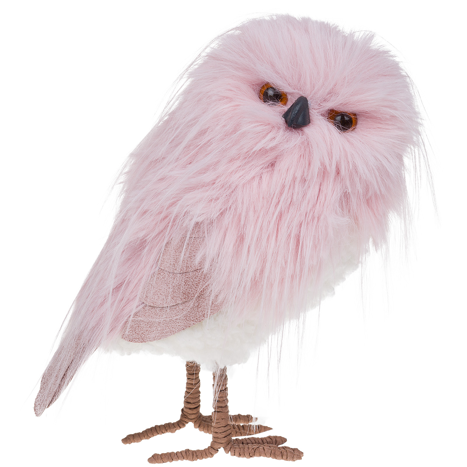 Изображение товара Фигура совы из искусственного меха 16x14x30,5 см декоративное украшение интерьера