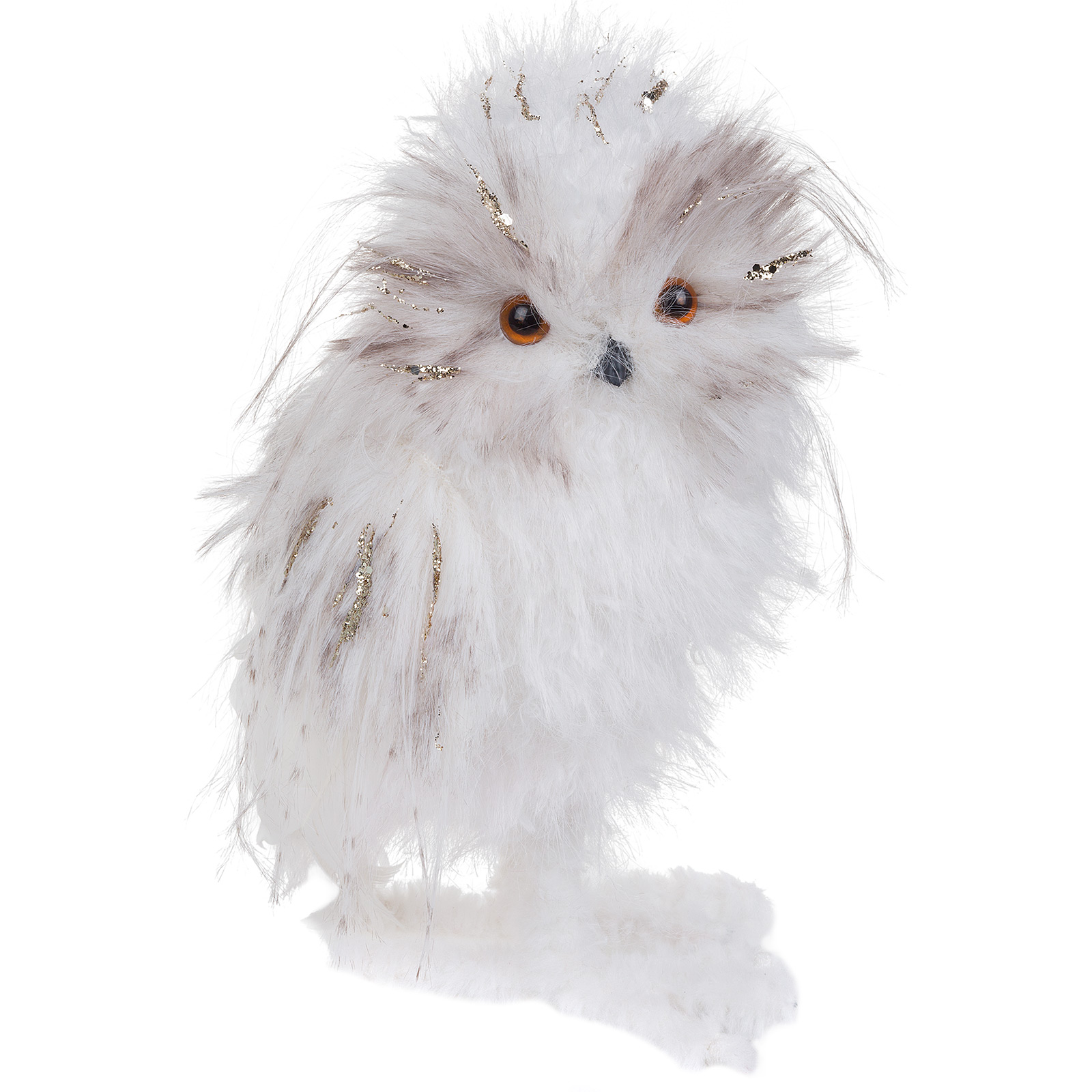 Изображение товара Фигурка совы из искусственного меха 16x15x26 см оригинальный декор для интерьера