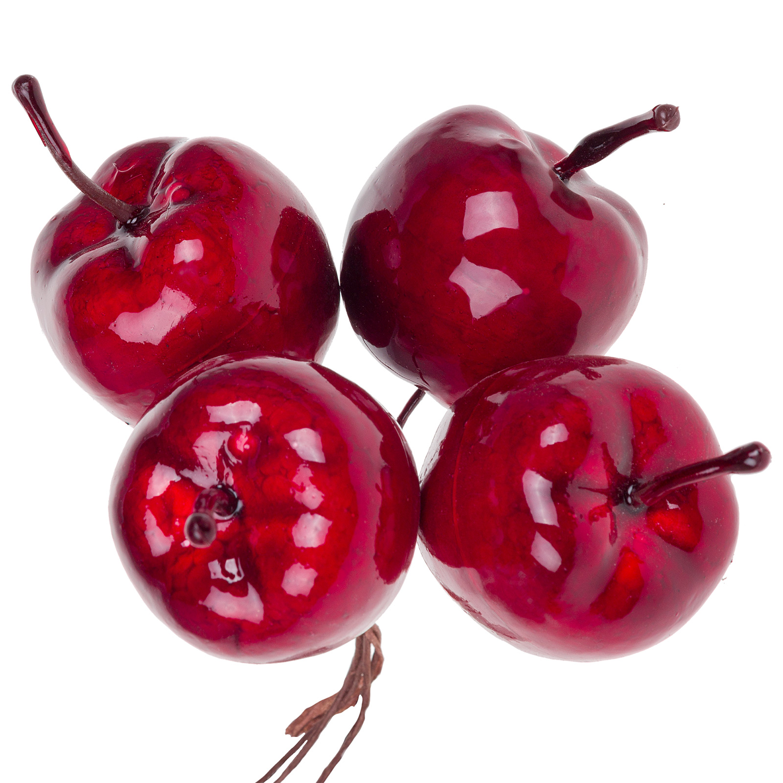 Изображение товара Искусственное яблоко на вставке пластик H12 см для декора