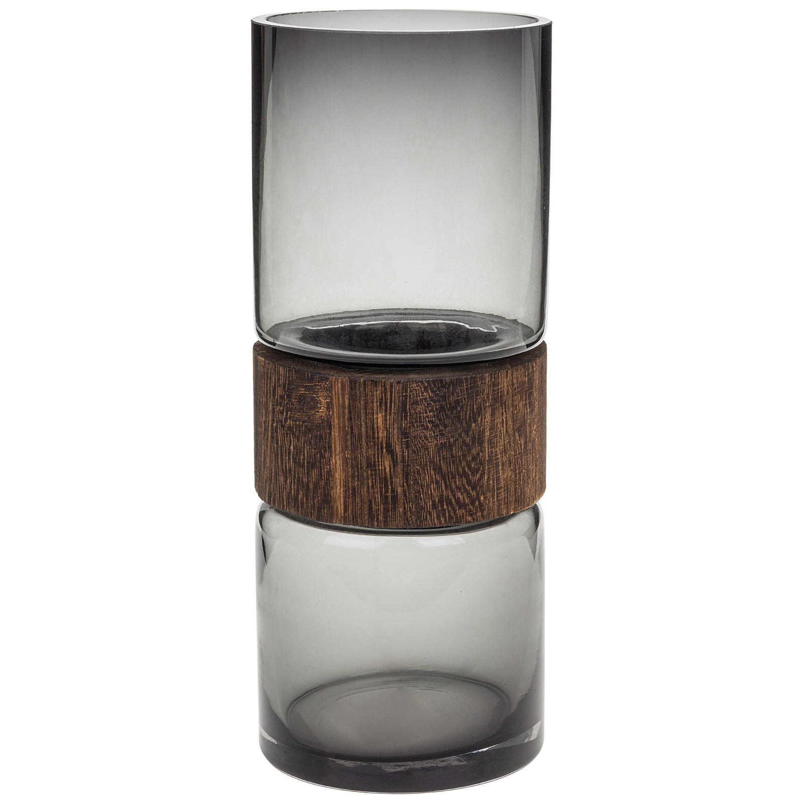 Изображение товара Ваза Wood a tube из дерева и стекла d10xh25 см