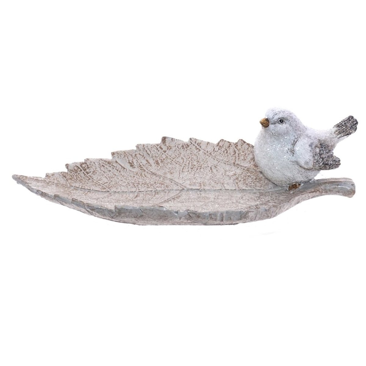 Изображение товара Декоративное блюдо Птичка L21 W12 H65 см бежевое стильное украшение для интерьера