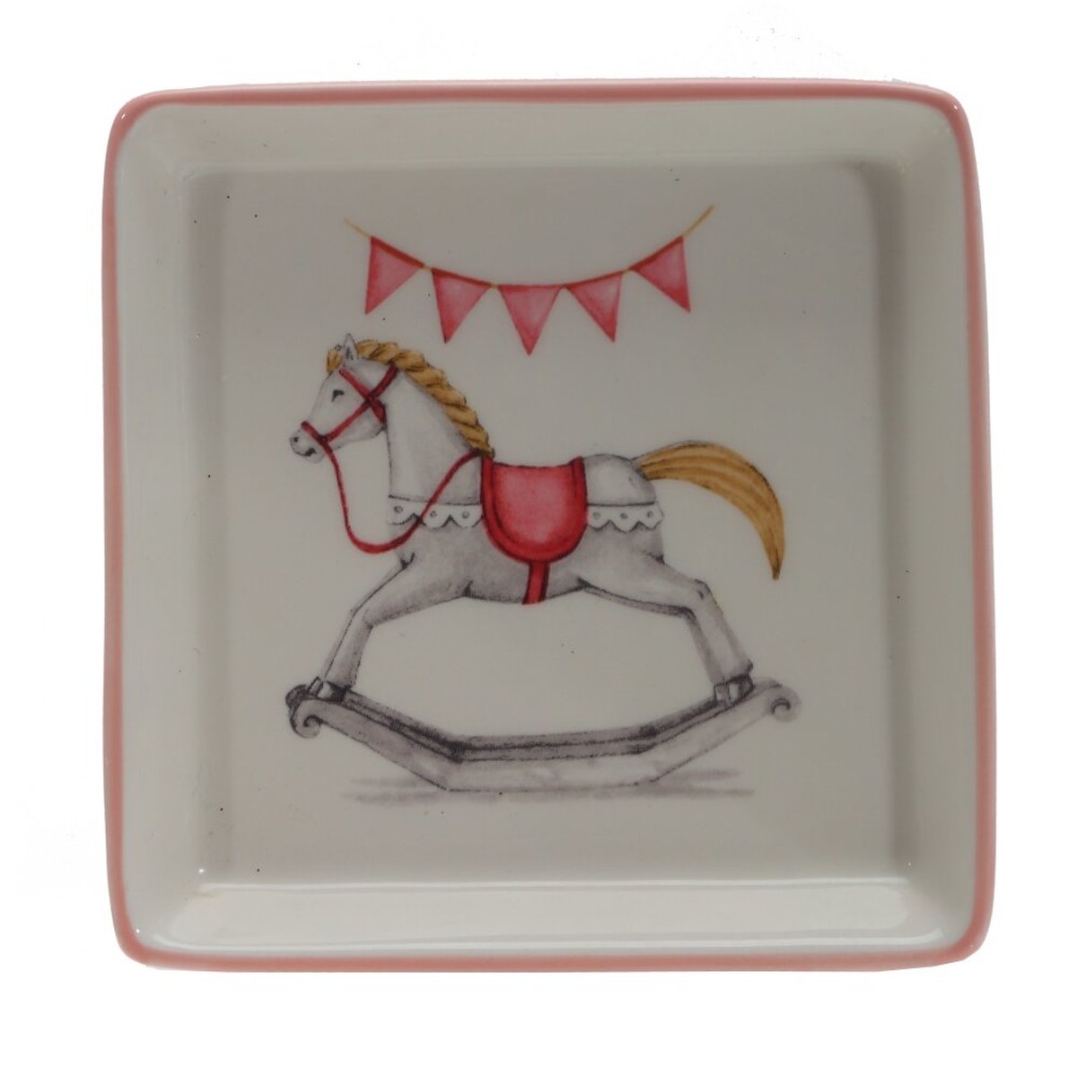 Изображение товара Керамическая тарелка БлюдоЛошадка 12x12x2 см многоцветная для сервировки