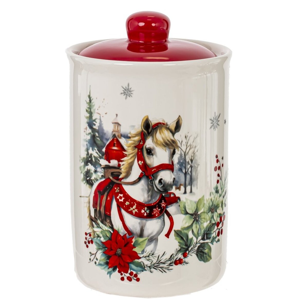 Изображение товара Ёмкость для сыпучих продуктов Лошадь 680 мл керамическая для хранения и сервировки