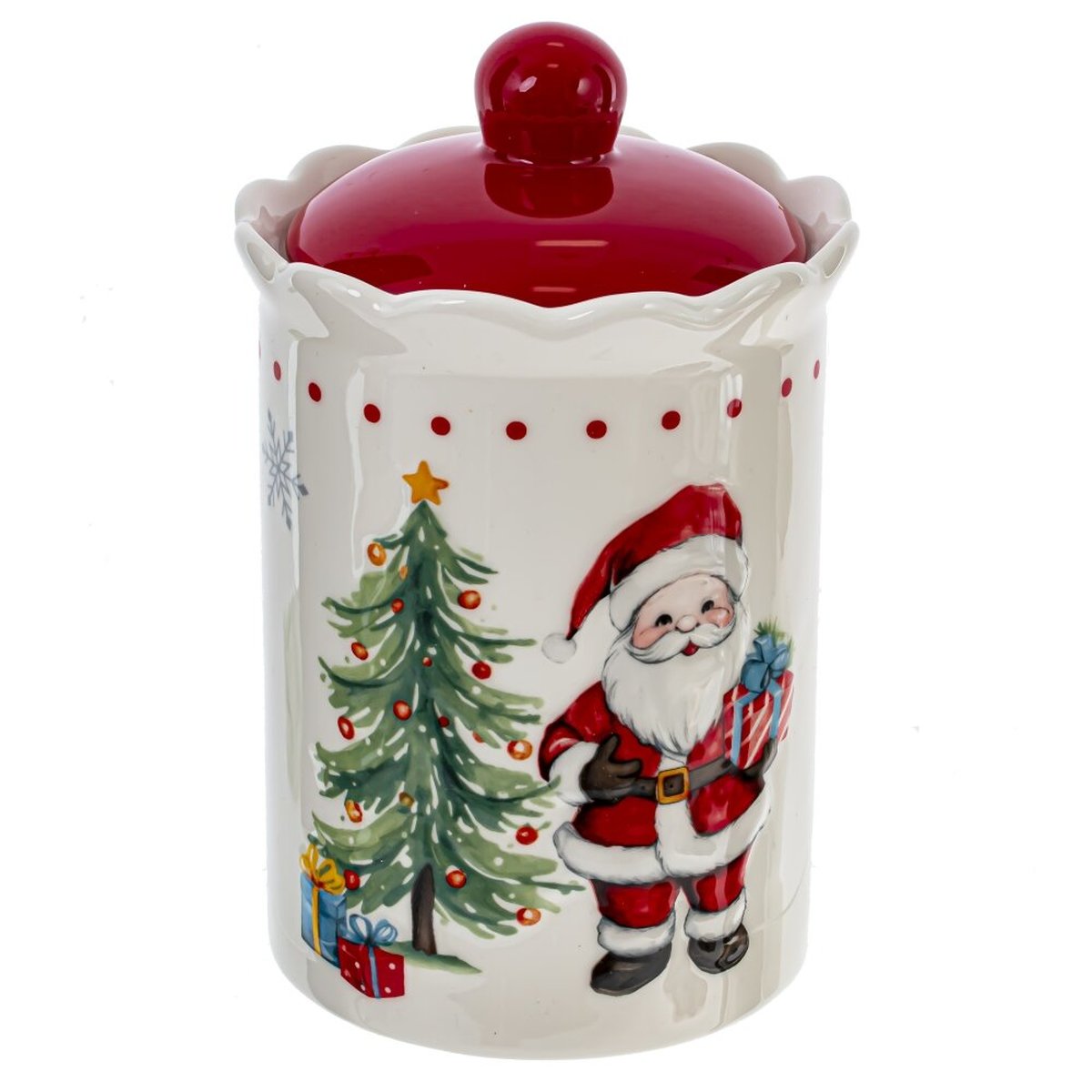 Изображение товара Ёмкость для сыпучих продуктов новогодний подарок 1450 мл керамика украшение с Санты