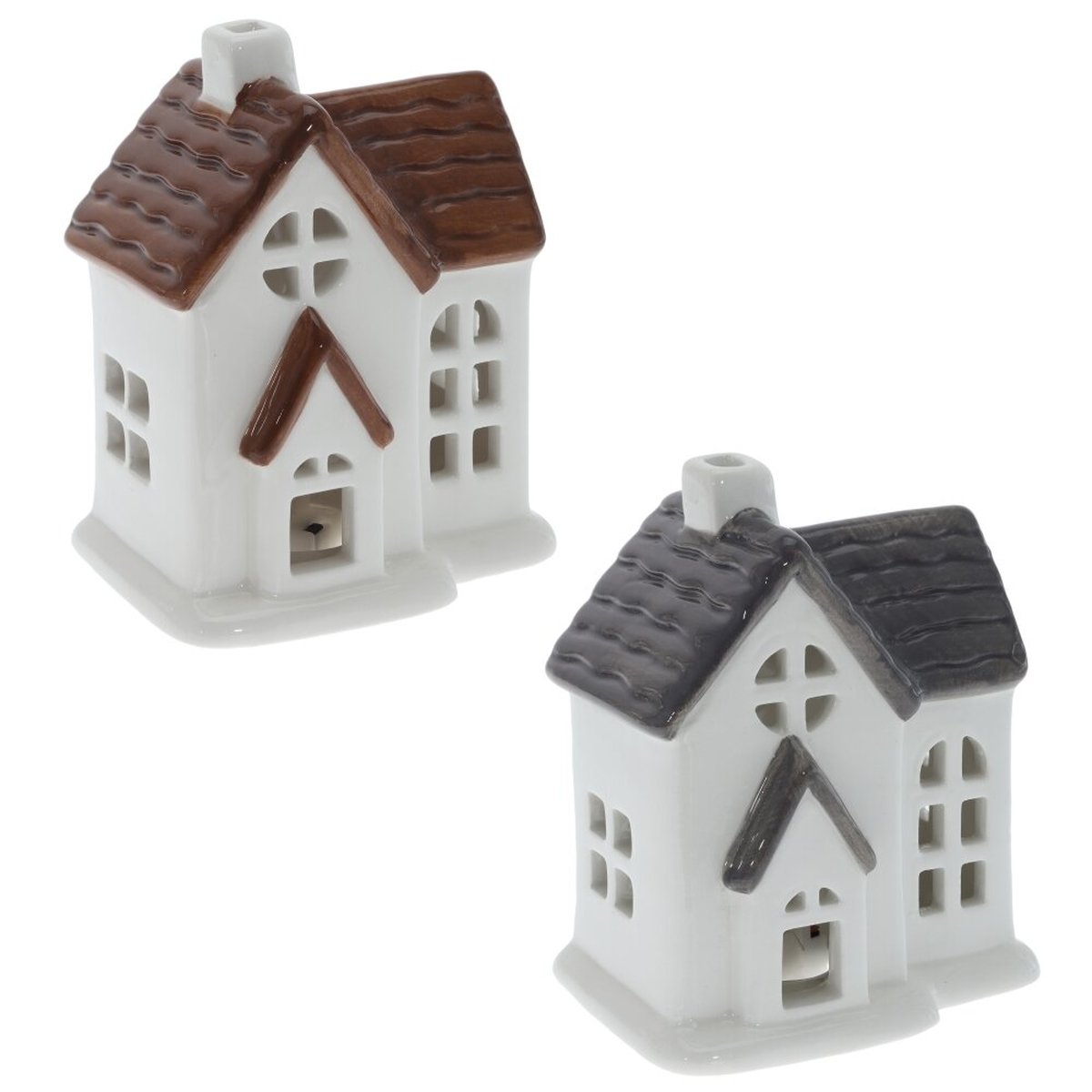 Изображение товара Декоративный домик с подсветкой из фарфора 14 см стильное украшение интерьера