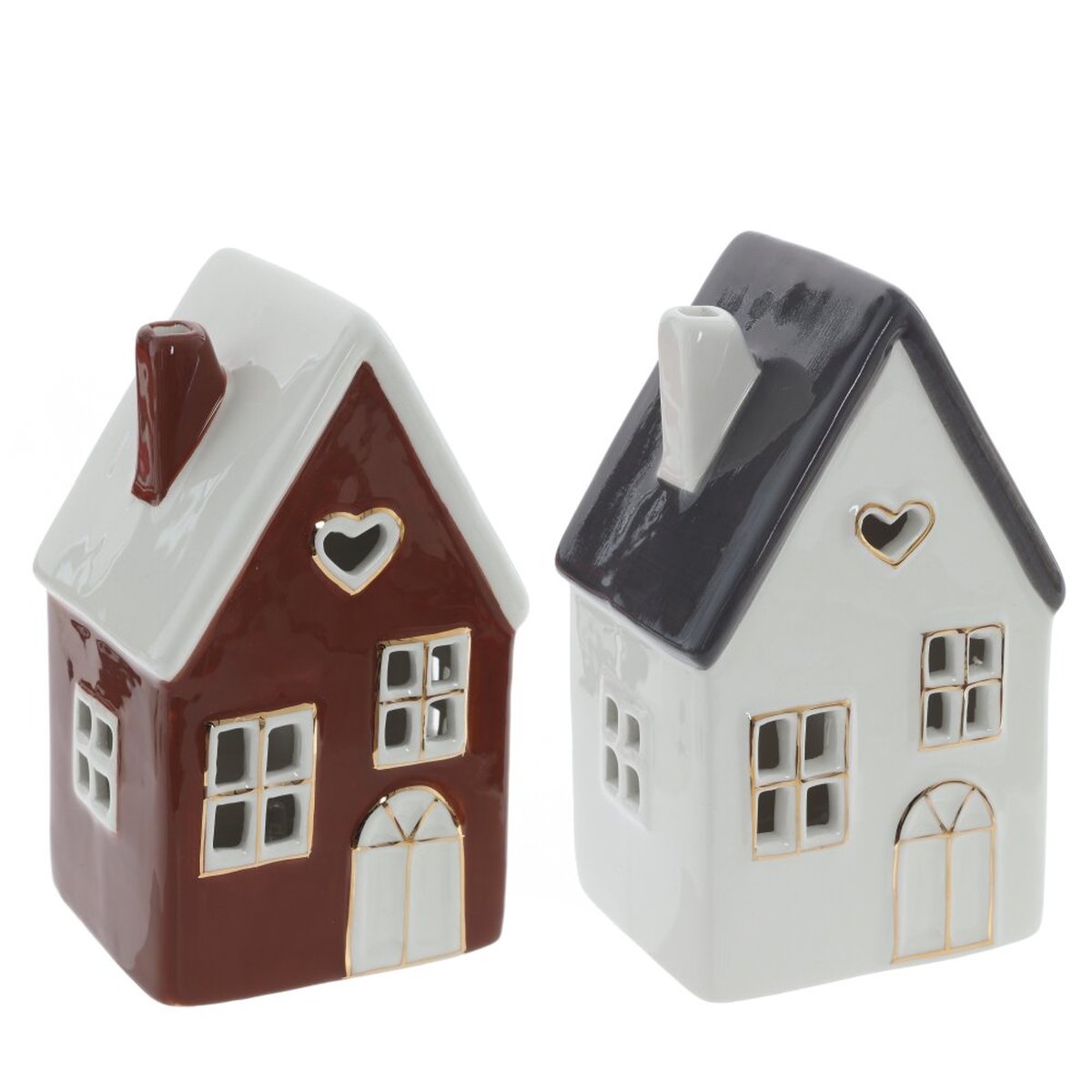 Изображение товара Декоративный белый фарфоровый домик с подсветкой для интерьера