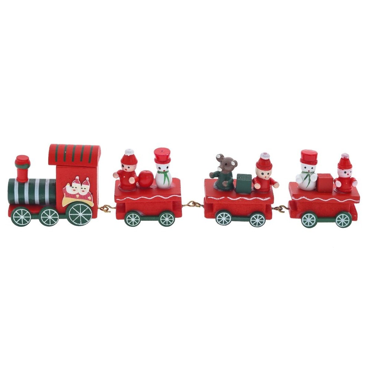 Изображение товара Декоративное деревянное изделие Поезд многоцветное для новогоднего интерьера