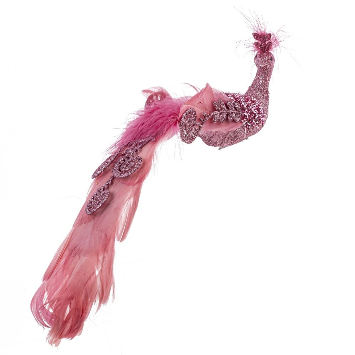 Изображение товара Декоративная птичка из полимерных и текстильных материалов с перьями для украшения интерьера