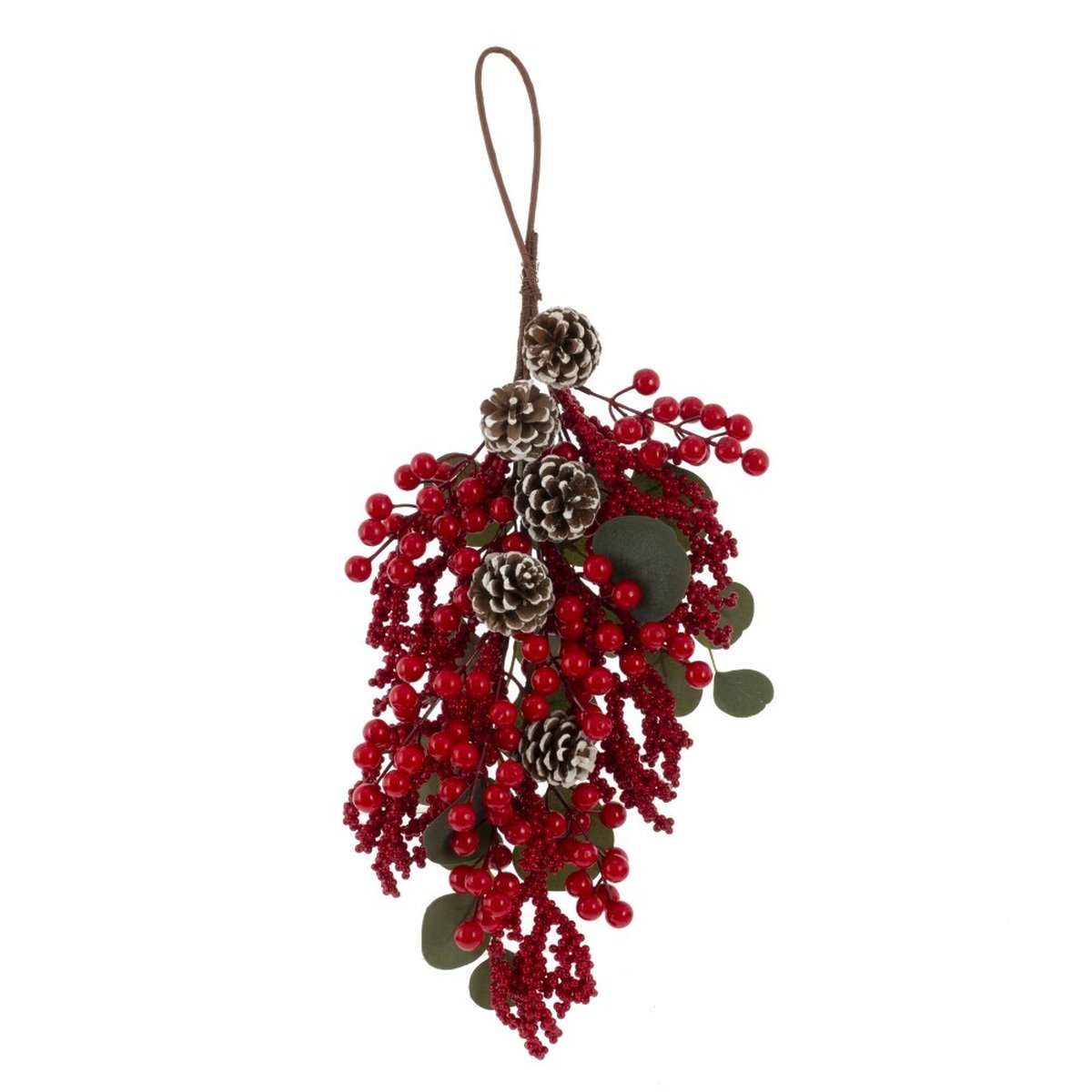 Изображение товара Декоративное подвесное изделие Гроздь красное для новогоднего декора 59 см