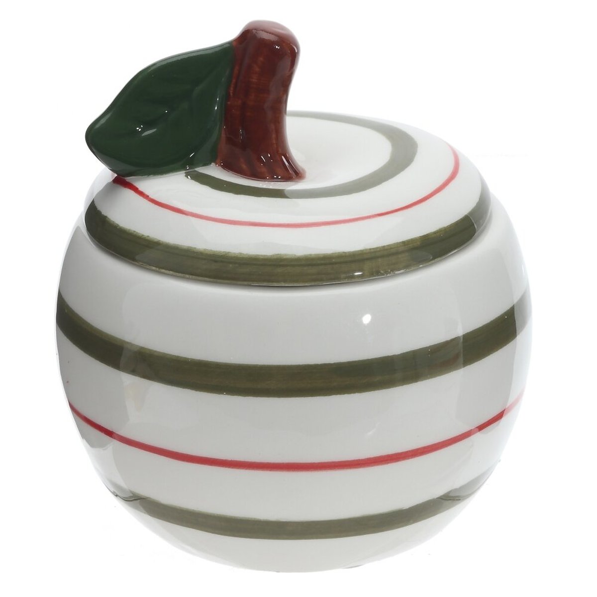 Изображение товара Конфетница в форме яблока из керамики 315 мл зеленая