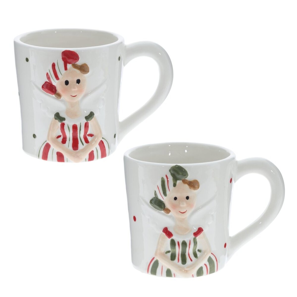 Изображение товара Кружка Девочка 350 мл из керамики с рождественским дизайном белая