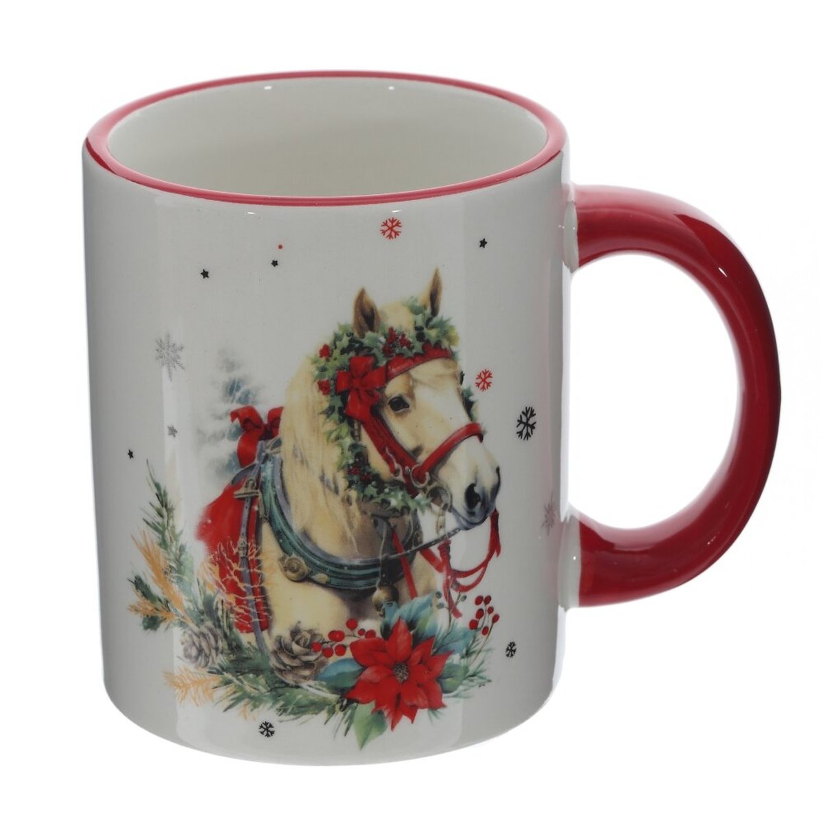 Изображение товара Кружка Лошадь 250 мл многоцветная новогодняя подарочная посуда
