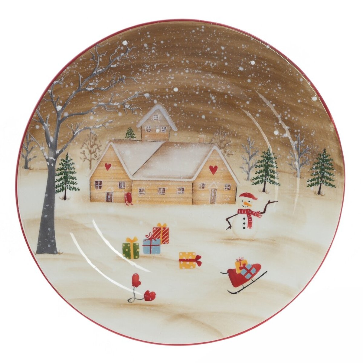 Изображение товара Тарелка L25 W25 H2 см красный