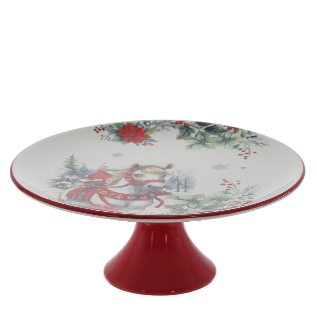 Изображение товара Тортница Лошадь L28 W28 H11 см многоцветная керамическая для сервировки десертов