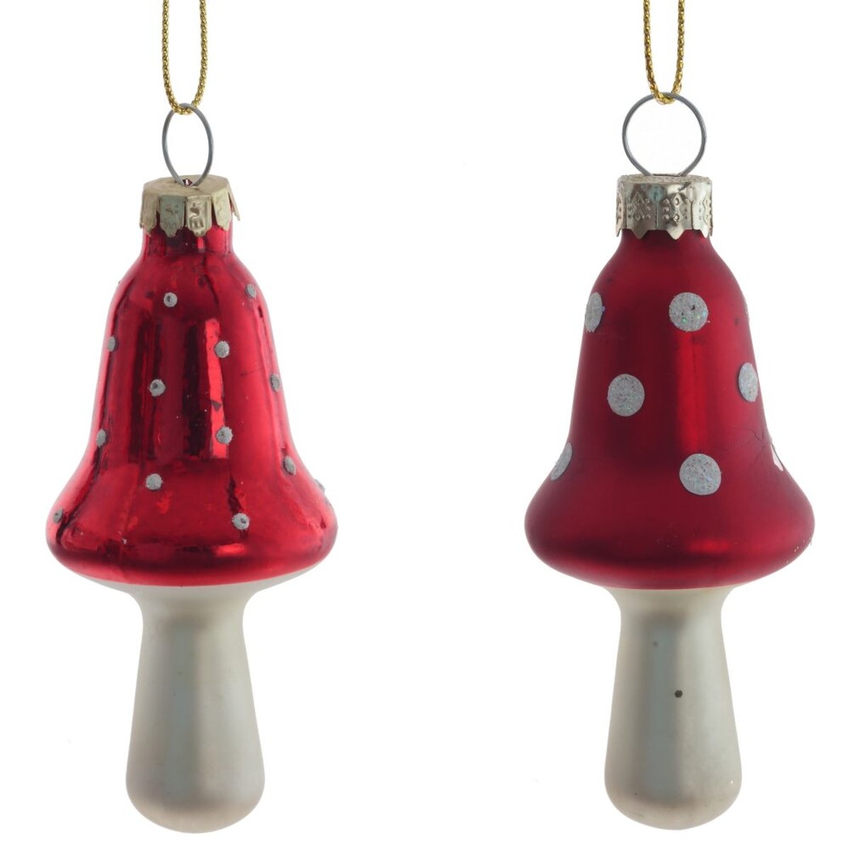 Изображение товара Новогоднее украшение Гриб из стекла красное L4 W4 H9 см 2 варианта