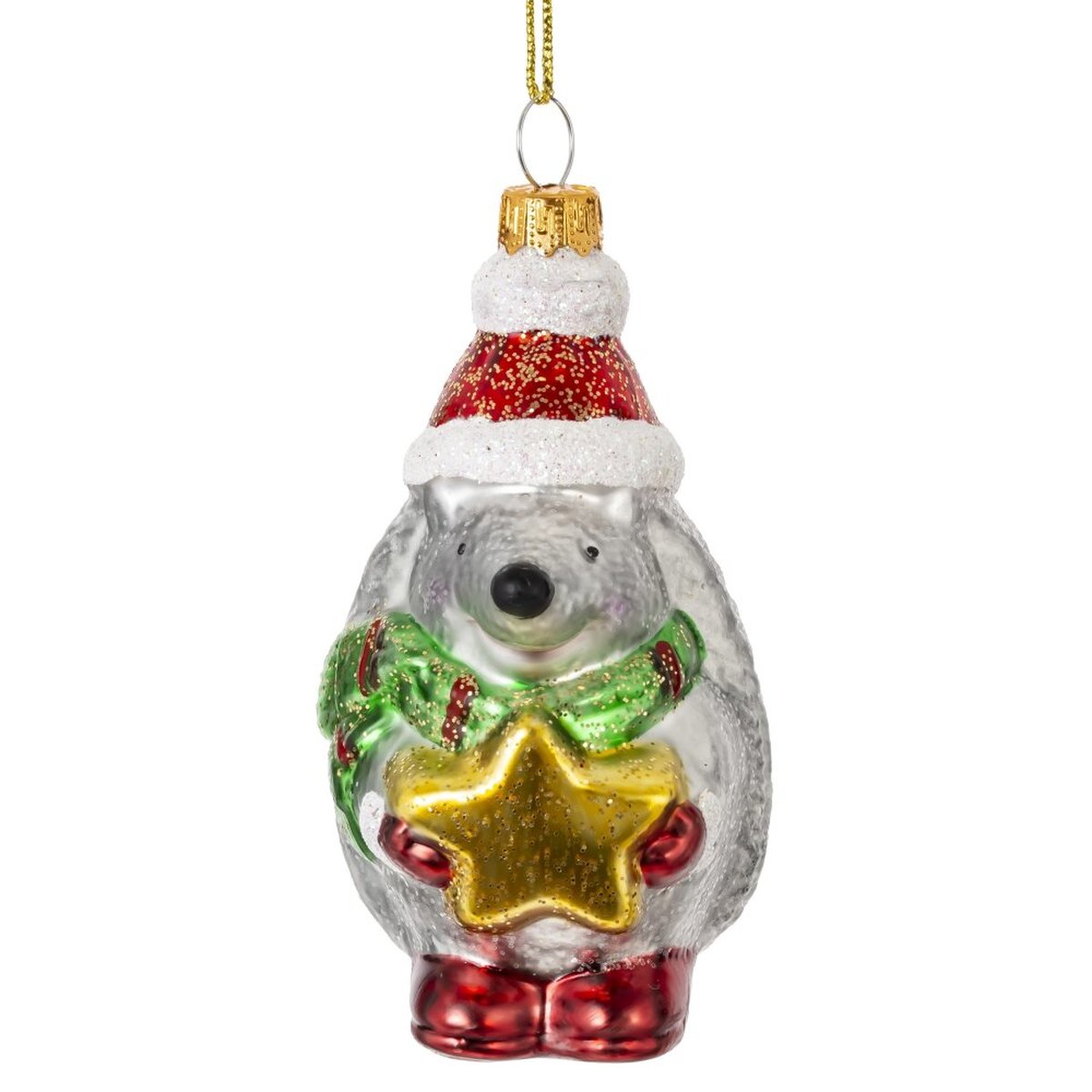 Изображение товара Украшение новогоднее Ёжик L6 W5 H10 см серый