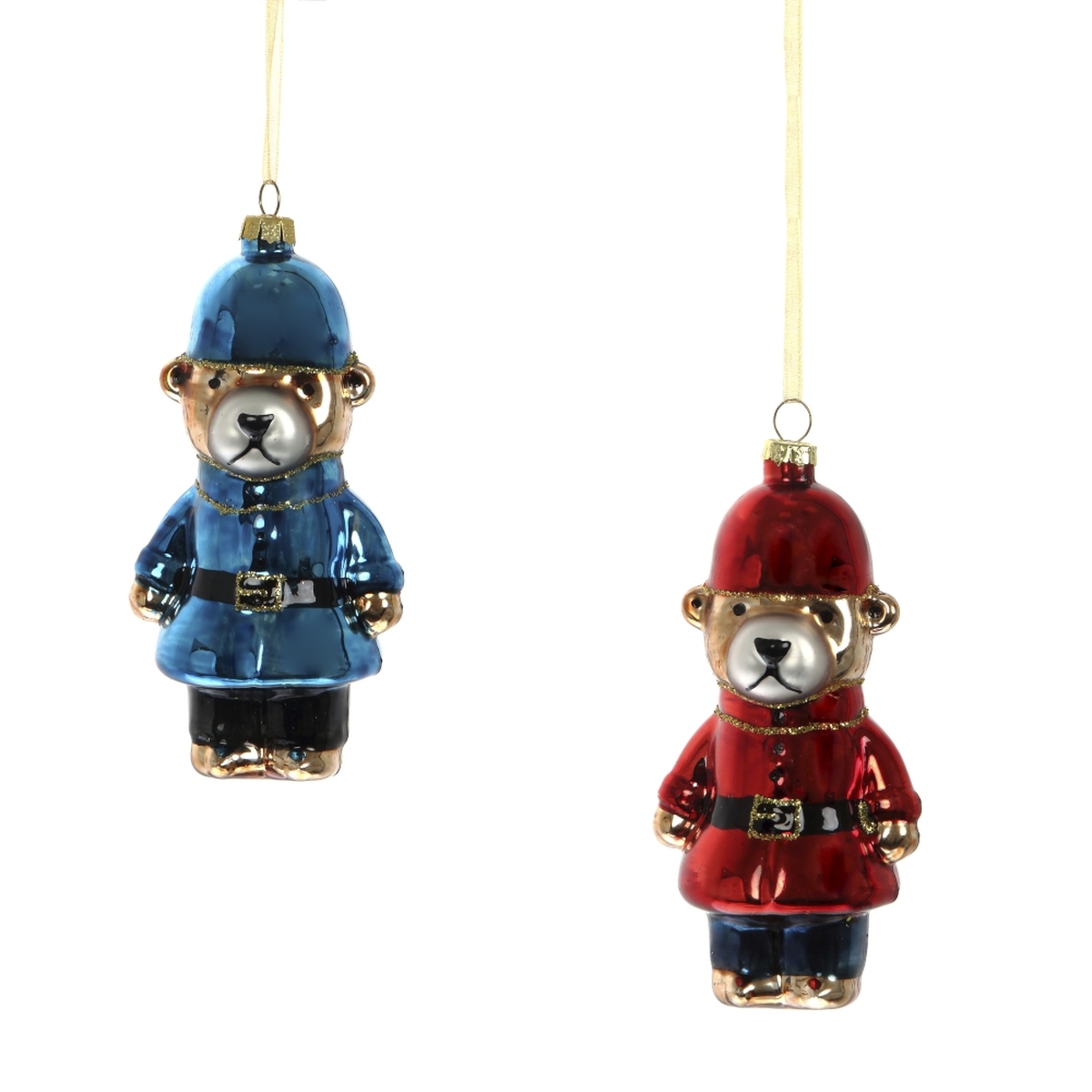 Изображение товара Стеклянное новогоднее украшение Мишка для елки 115 см