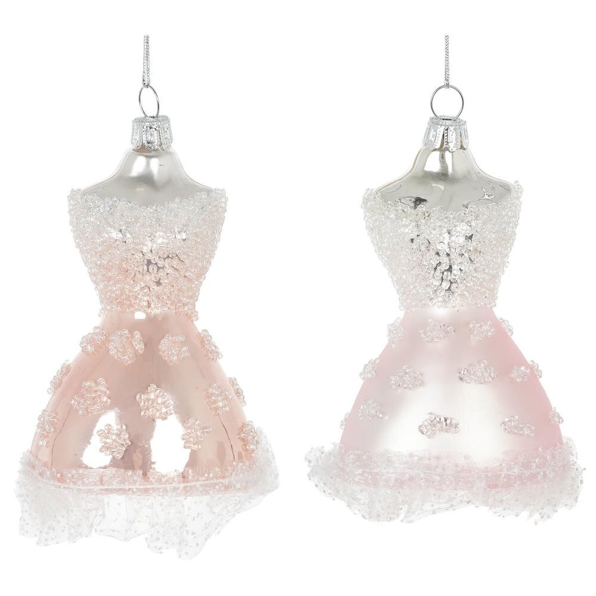 Изображение товара Украшение новогоднее Платье L7 W6 H12 см 2в. белый