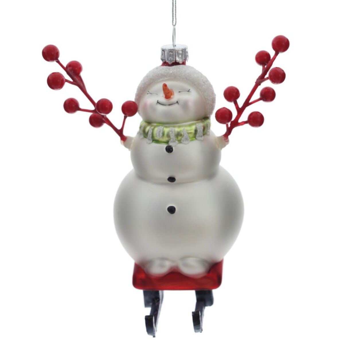Изображение товара Украшение новогоднее Снеговик L9 W8 5 H13 см белый
