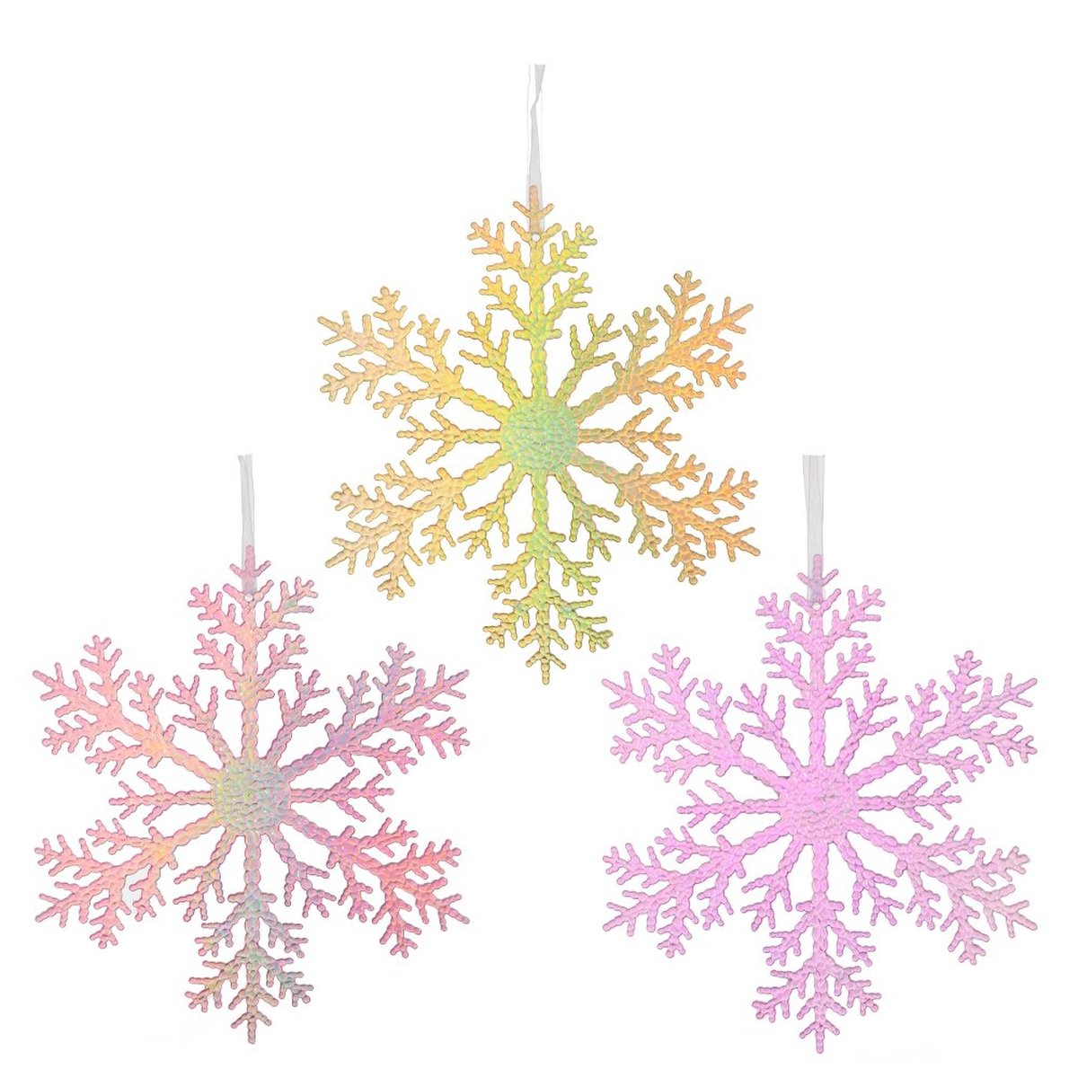 Изображение товара Новогоднее украшение снежинка 21 см перламутровое для елки и интерьера