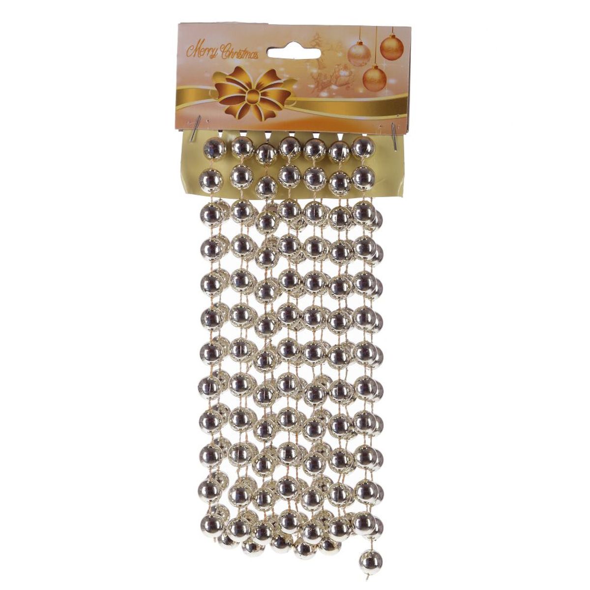 Изображение товара Украшение новогоднее Бусы Шарики D 1 см L270 W1 H1 см серебристый