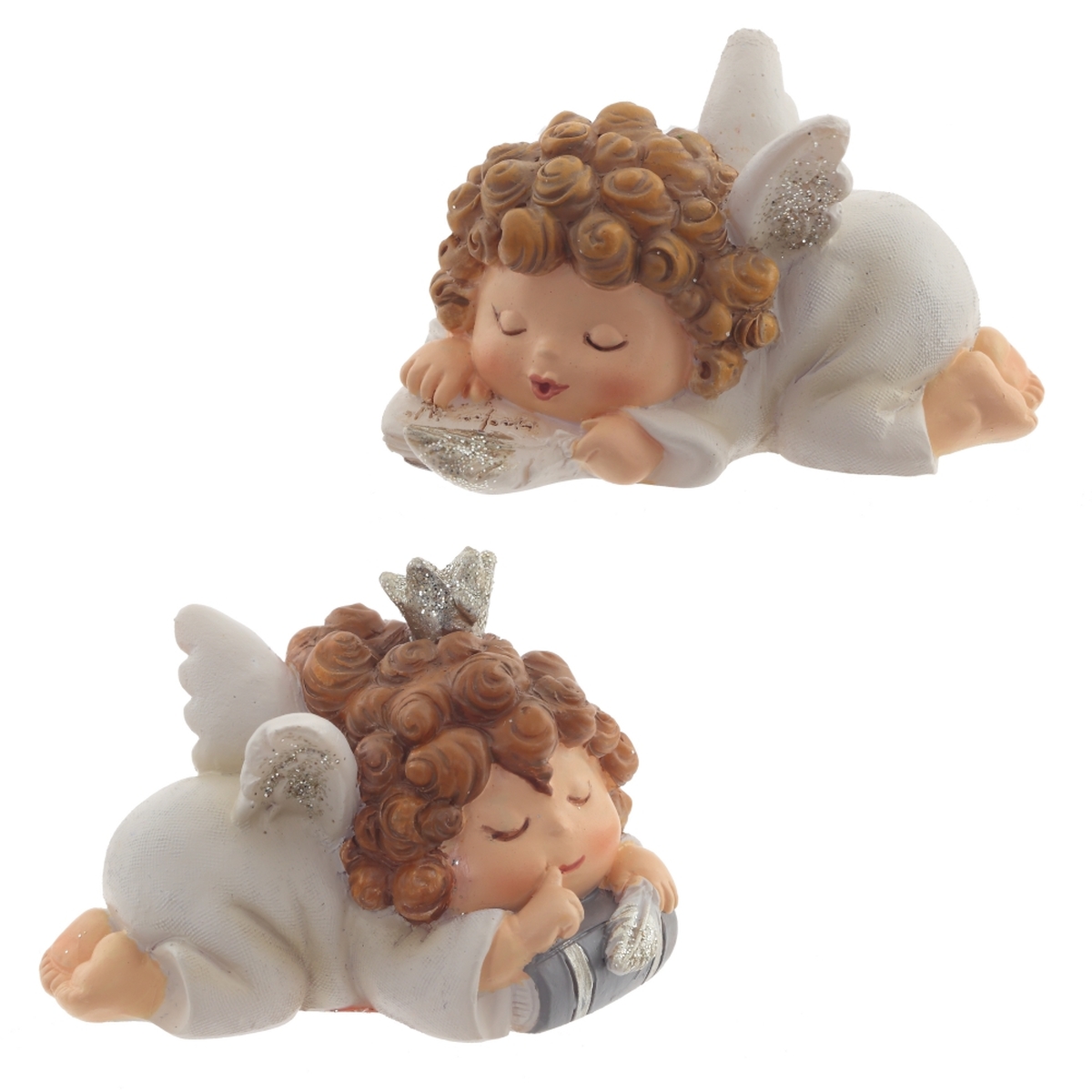 Изображение товара Декоративная фигурка Ангелочек L6 W3,5 H8 см розовая новогоднее украшение