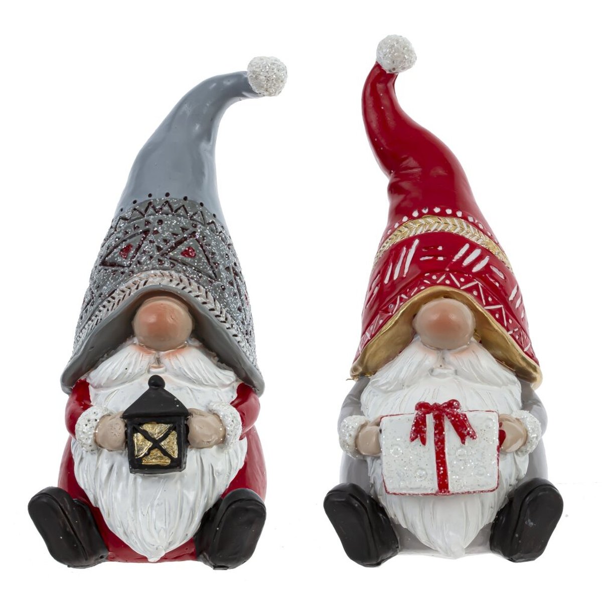 Изображение товара Декоративная фигурка Гном в красно-серой гамме L7 W5,5 H13 см