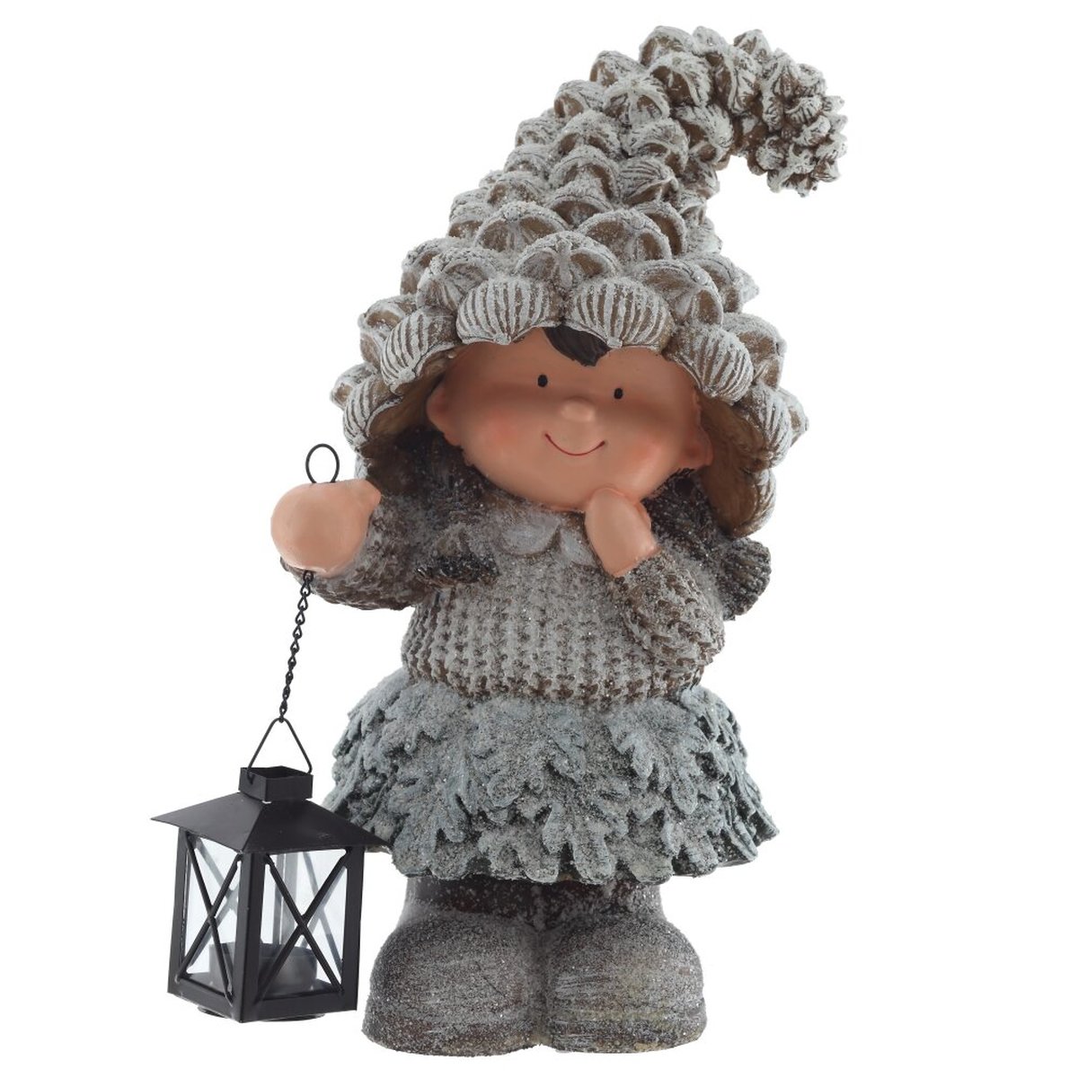 Изображение товара Декоративная фигурка Гриб с подсветкой L30 W19 H42 см серый для новогоднего декора