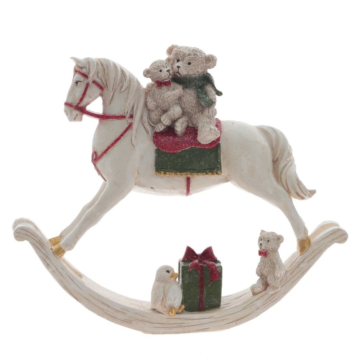 Изображение товара Декоративная фигурка Лошадка-качалка белая 20,5 см для интерьера и подарков