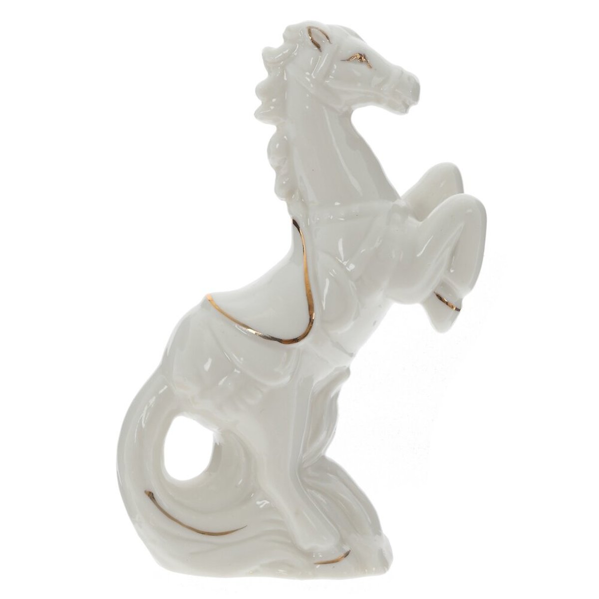 Изображение товара Декоративная фигурка Лошадка-качалка L28 W6 H22 см белая для интерьера и подарков