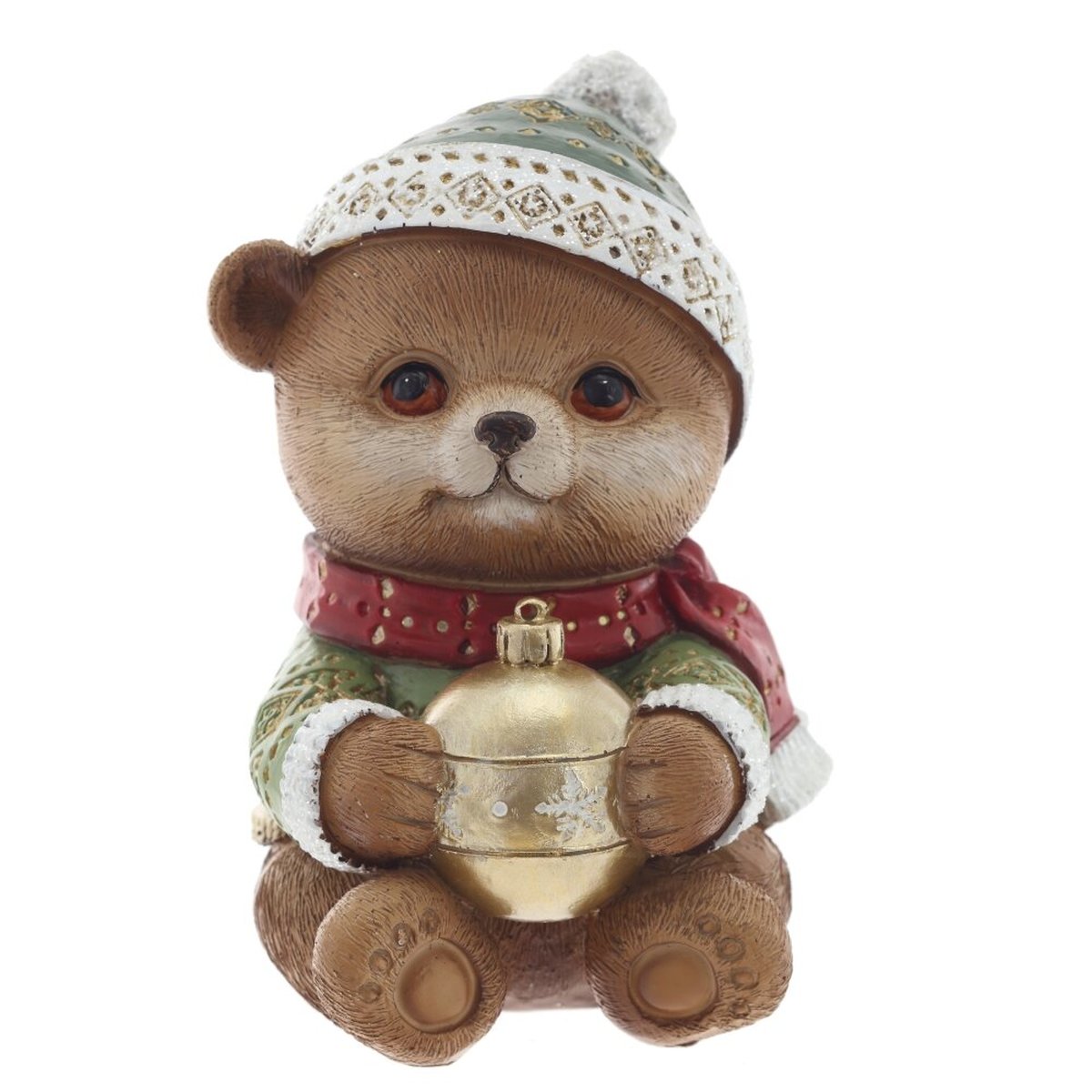 Изображение товара Декоративная фигурка Медвежонок 10x12x15 см золотистая для интерьера