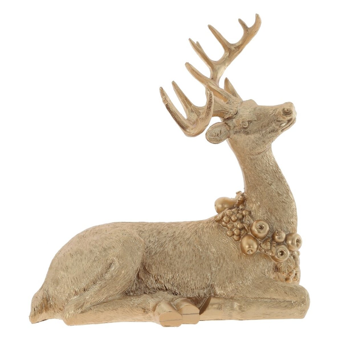 Изображение товара Декоративная фигурка олень из полимерных материалов 20,5x13x34 см золотистая