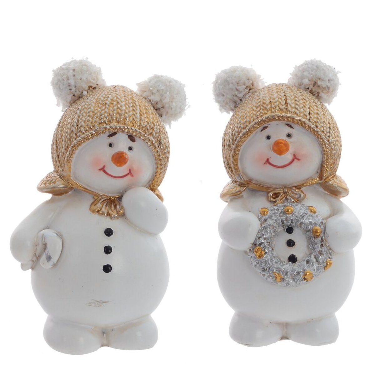 Изображение товара Декоративная фигурка снеговик с вязаной шапочкой 33 см многоцветный