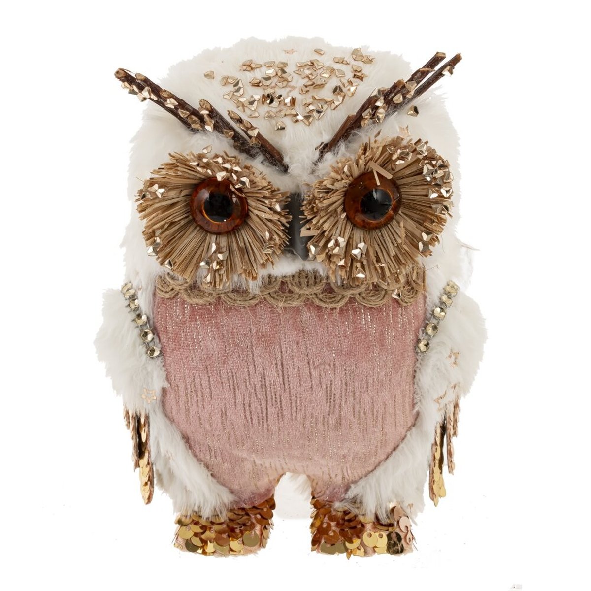 Изображение товара Декоративная фигурка сова L10 W13 H24 см серый для декора интерьера и елки