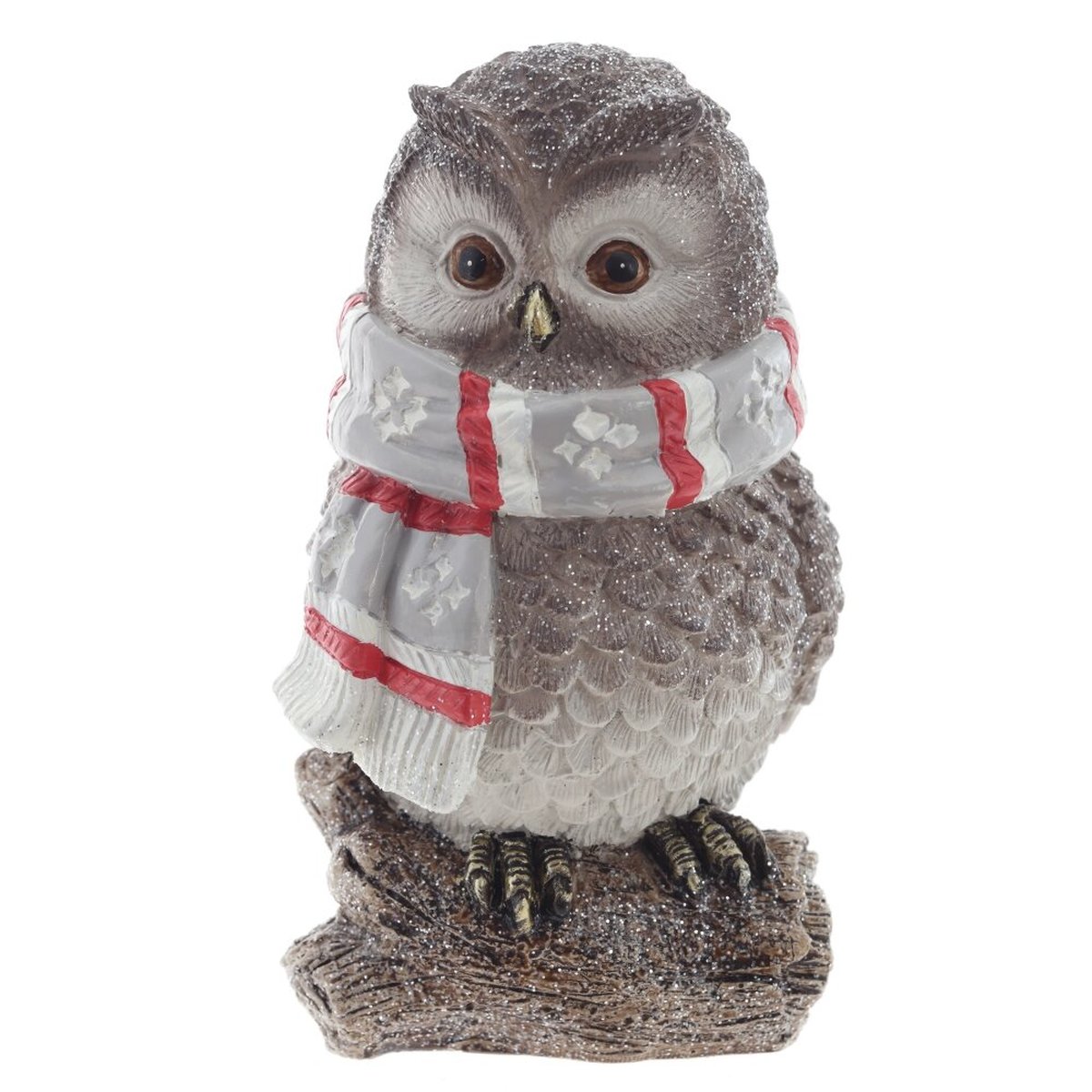 Изображение товара Декоративная фигурка совы в шарфике 16 см для интерьера подарка