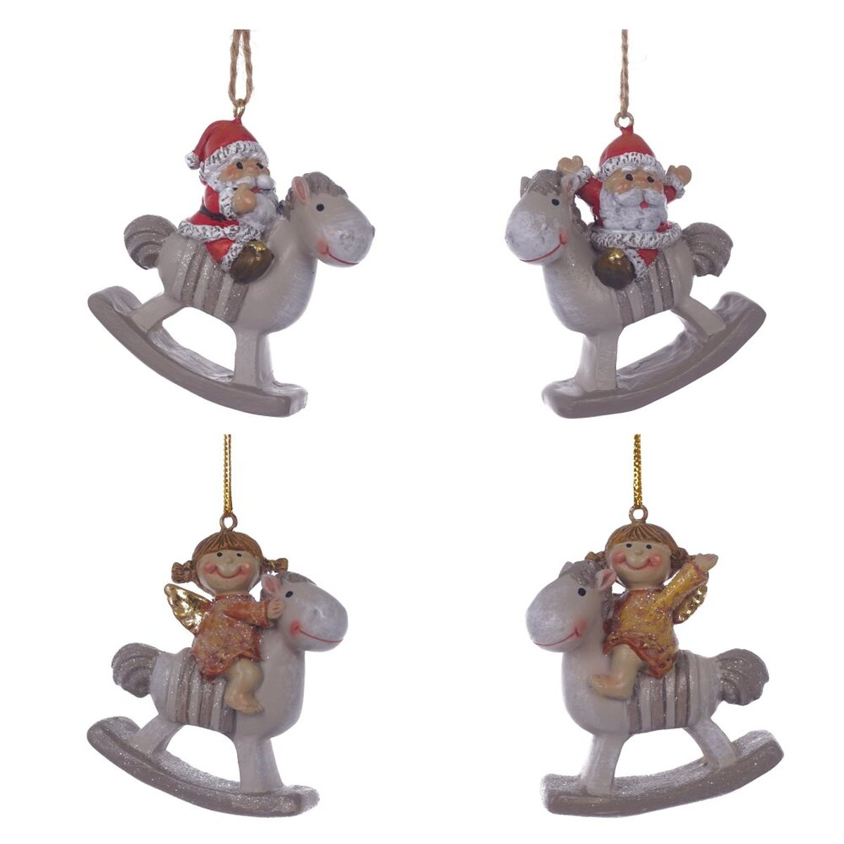 Изображение товара Фигурка декоративная подвесная Ангел/Дед Мороз L5,5 W2,5 H6 см, 4в.