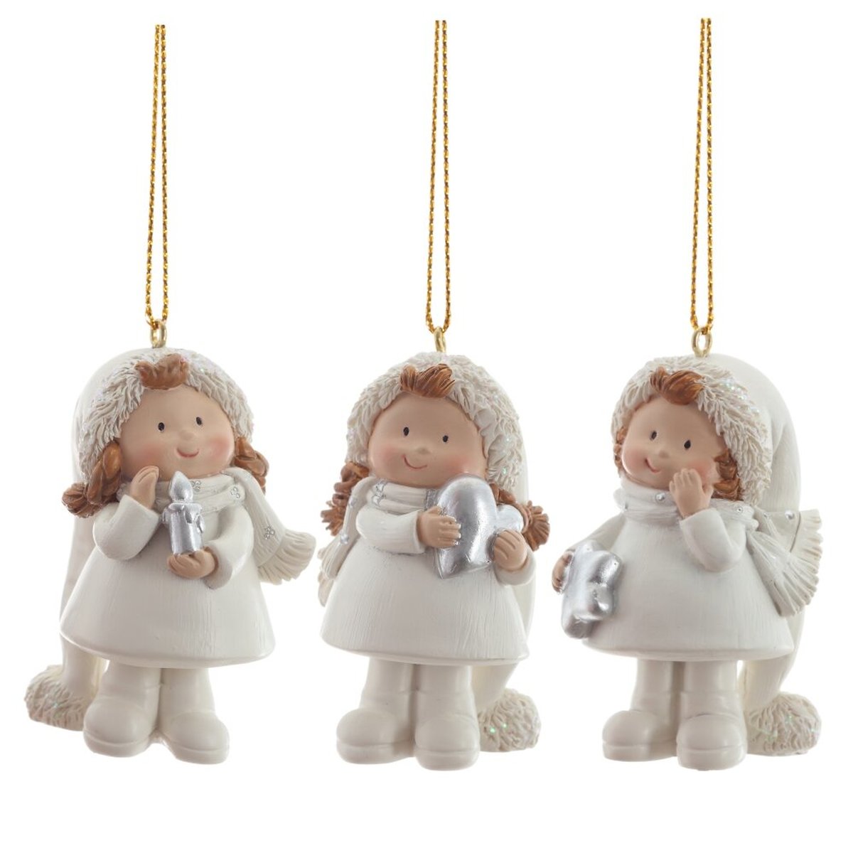 Изображение товара Фигурка декоративная подвесная Ангел/Дед Мороз L5,5 W2,5 H6 см 4в. серый