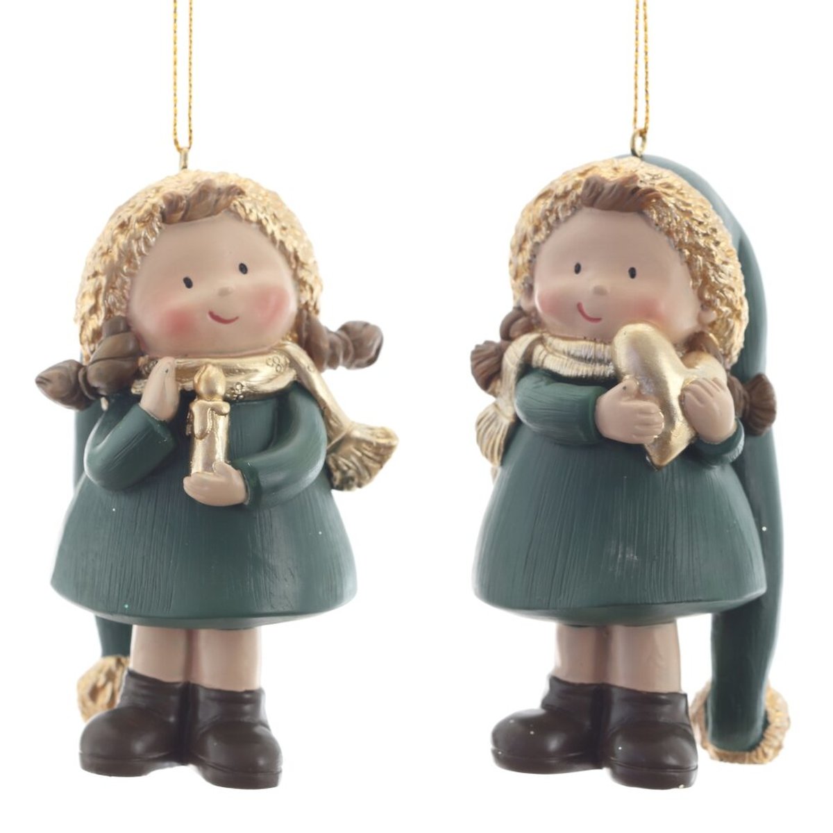 Изображение товара Декоративная подвеска Девочка для новогоднего декора 6,5 см белая