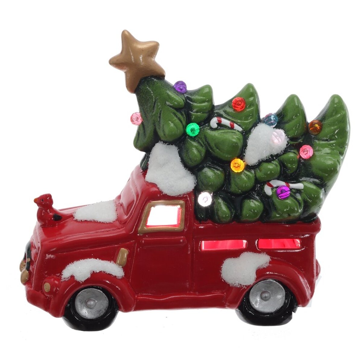 Изображение товара Декоративная фигурка из керамики с новогодней ёлкой, ярко- красная