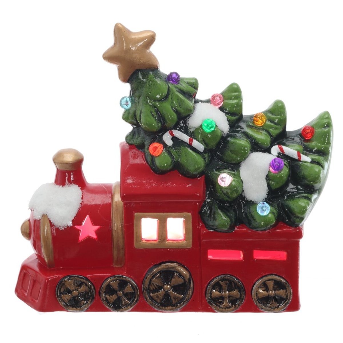 Изображение товара Декоративная фигурка с подсветкой Машина 16 см красная керамика