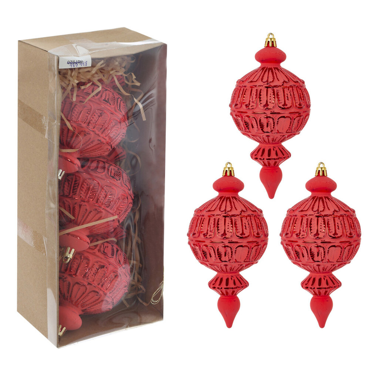 Изображение товара Набор из 3шт Украшение новогоднее Шар L28 W75 H11 см красный