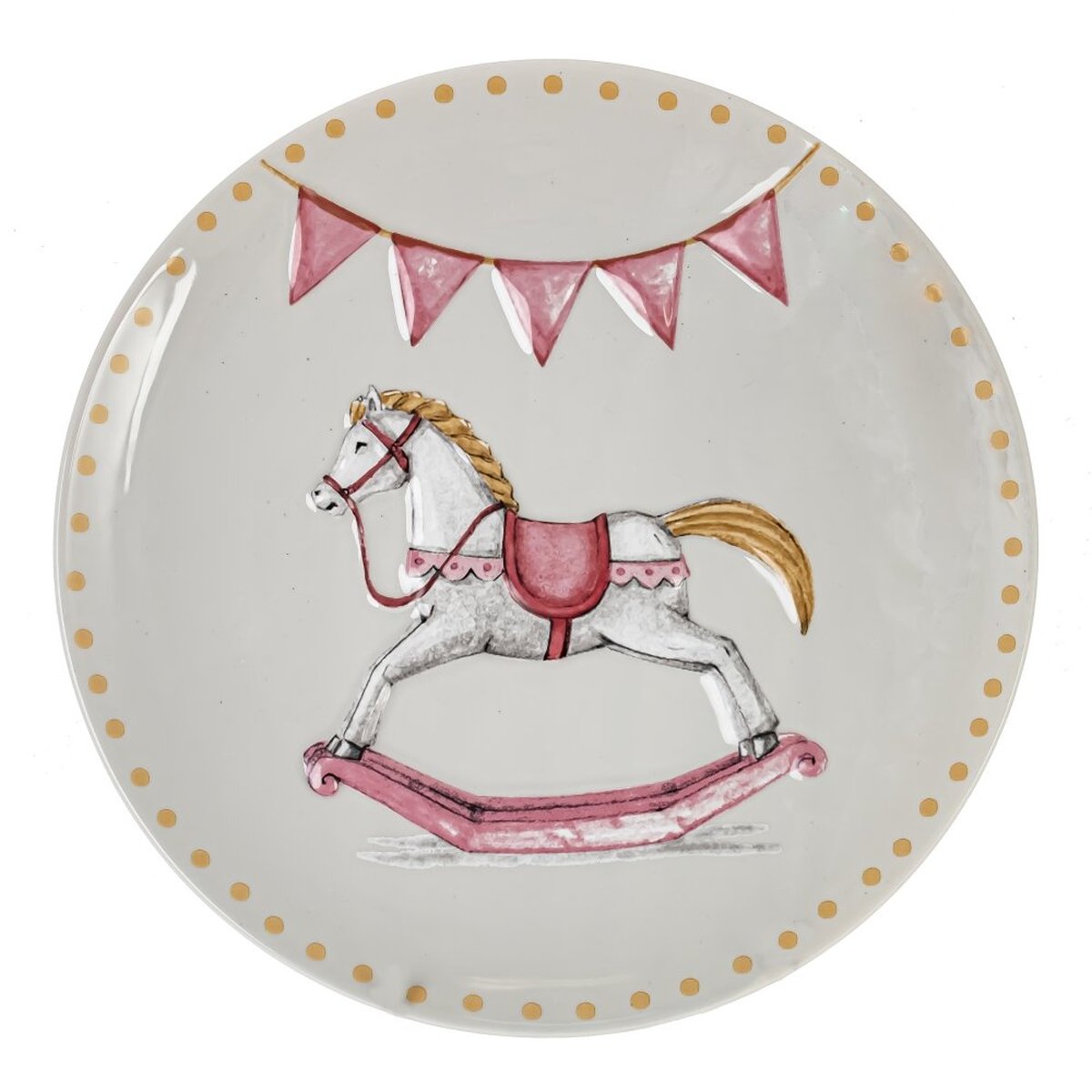 Изображение товара Тарелка Лошадка L25 W25 H25 см розовый