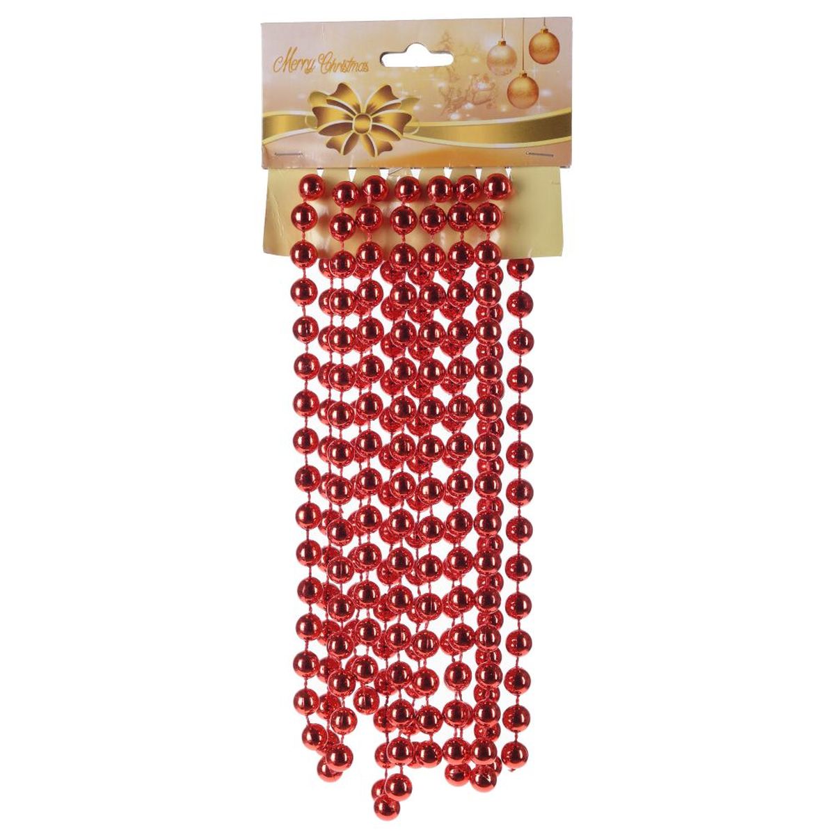 Изображение товара Украшение новогоднее Бусы D 0.8 см L270 W1 H1 см красный