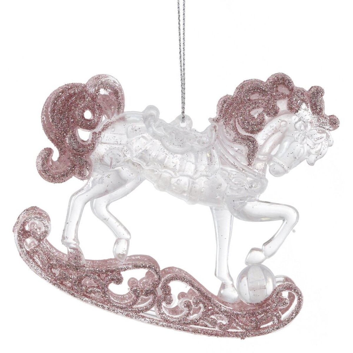 Изображение товара Новогоднее прозрачное украшение Лошадка L11 W2 H10 см на елку