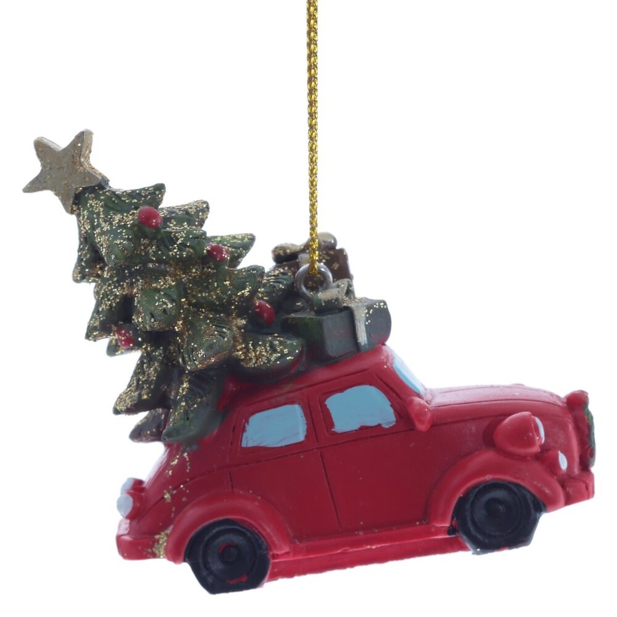 Изображение товара Изделие декоративное подвесное Машина L7 W3 H6 см красный