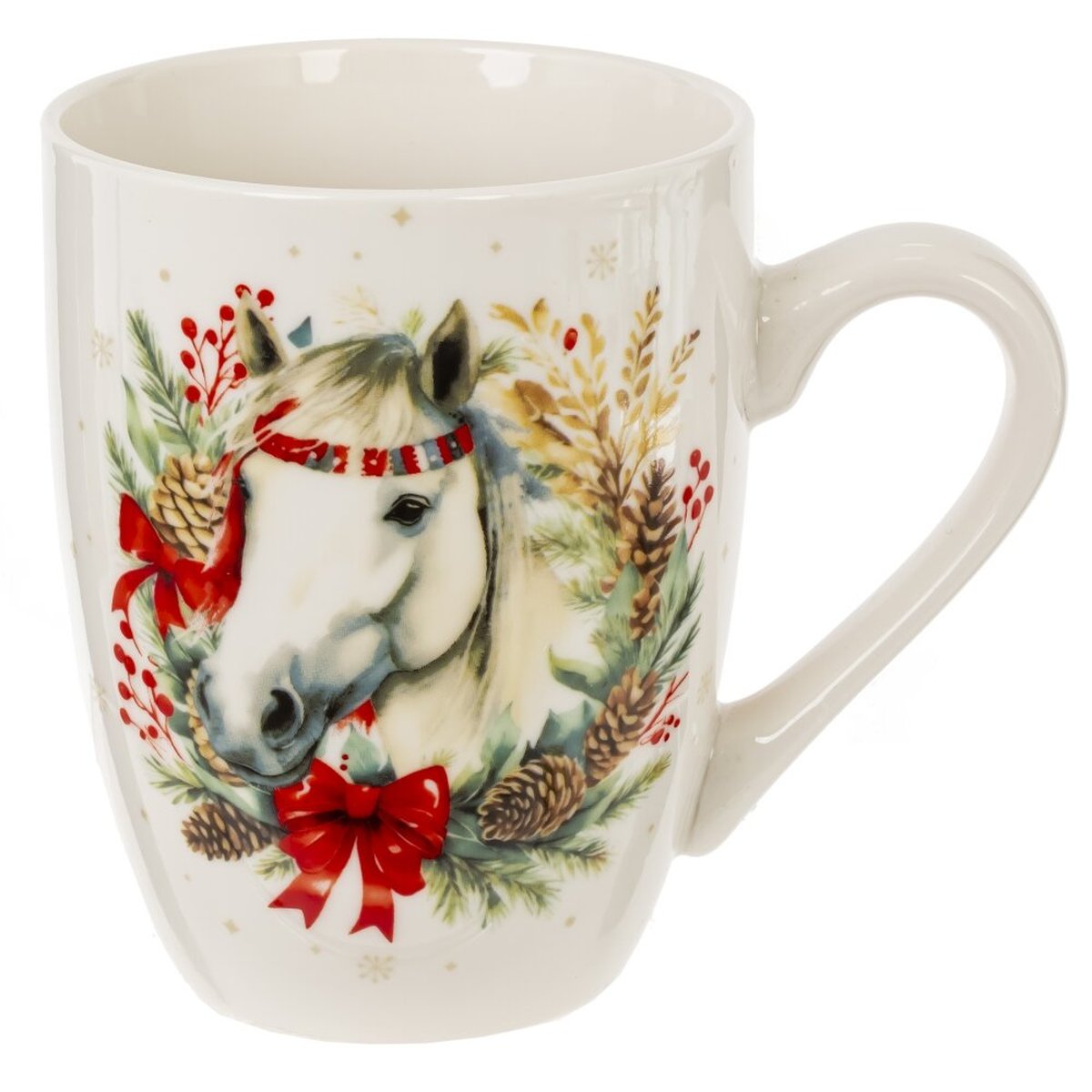 Изображение товара Праздничная новогодняя кружка Лошадь 320 мл с ярким дизайном
