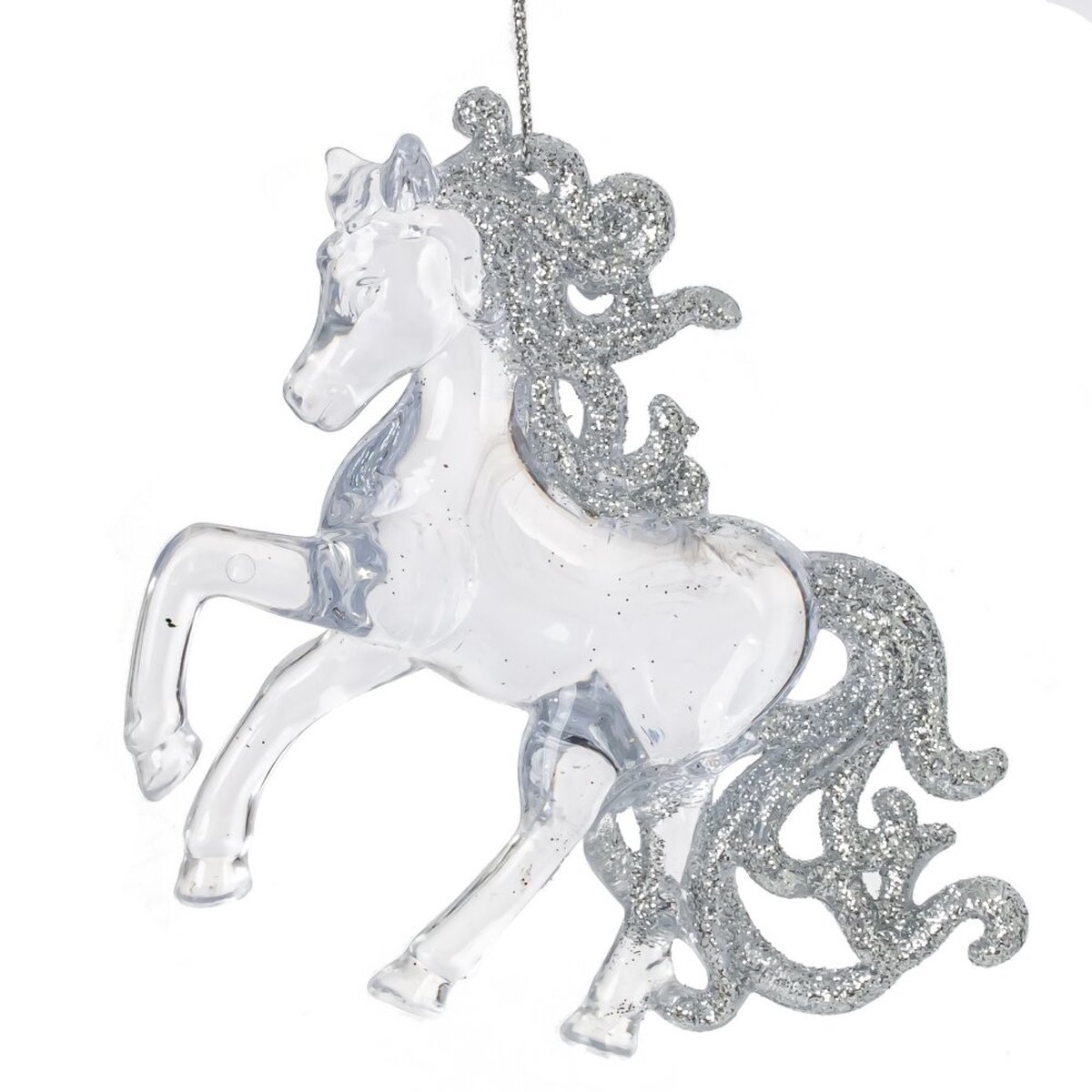 Изображение товара Новогоднее украшение Лошадь 10x3x95 см прозрачное для елки и подарков