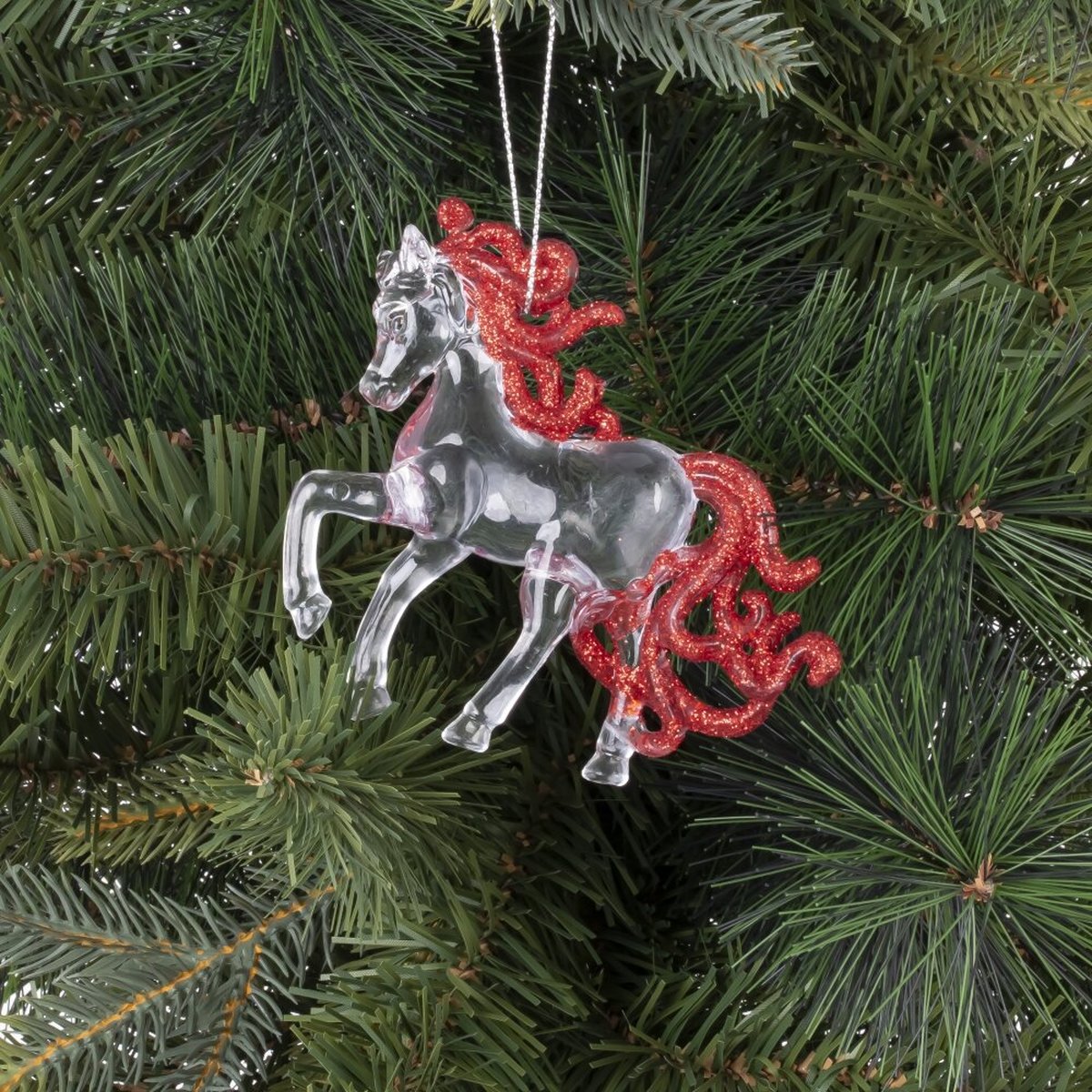 Изображение товара Украшение новогоднеe Лошадь L10 W 3 H95 см прозрачный