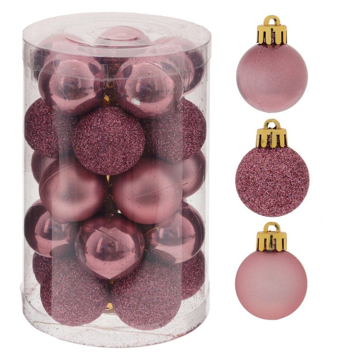 Изображение товара Набор из 25шт Украшение новогоднее Шар D 3 см L8 W8 H13 см розовый
